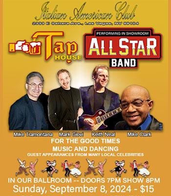 TAPHOUSE ALL STAR BAND -- Sunday, September 8- $15 Image