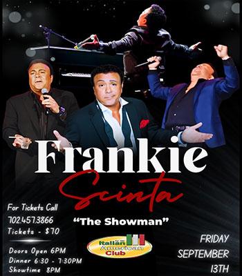 FRANKIE SCINTA The Showman - Friday, Sep 13 - $70 Image