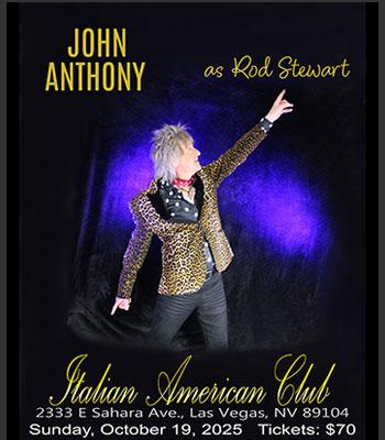John Anthony Sun Oct 19 @ 6:30 Dinner $70 Image