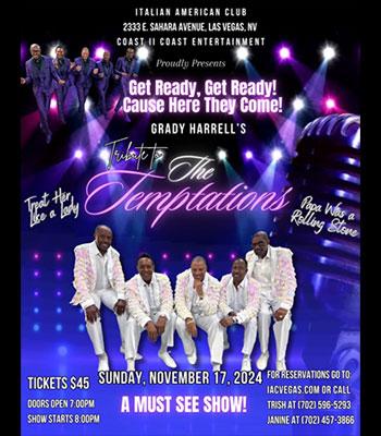 TEMPTATIONS - Sunday Nov. 17 Doors Open 7pm $45 Image