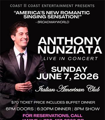 Anthony Nunziata -- Sunday, June 7, 2026 - $70 Image