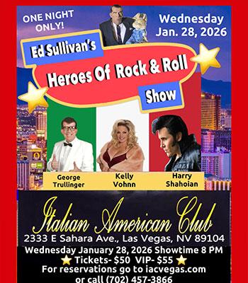 Ed Sullivans Heroes RnR - Wed, Jan. 28 - $50 Image