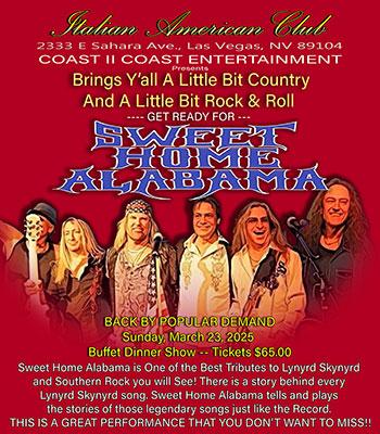 Sweet Home Alabama -- Sunday, March 23, 2025 - $65 Image